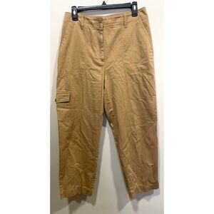 Talbots Supersoft Cargo Pants Women's 8 Tan Cropped High Rise